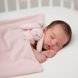 Couverture bébé avec doudou rose poudré lapidou Nattou
