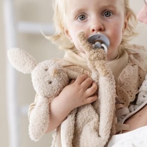Maxi doudou lapin bouclette beige Nattou