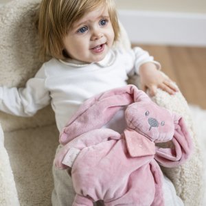 Peluche lapidou avec bandana phosphorescent glow vieux rose 36 cm Nattou