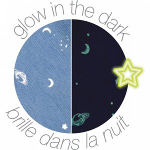 Doudou lapidou phosphorescent glow avec motif imprimé bleu pastel Nattou