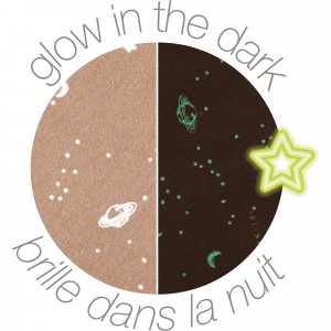 Doudou lapidou phosphorescent glow avec motif imprimé moka 27 cm Nattou