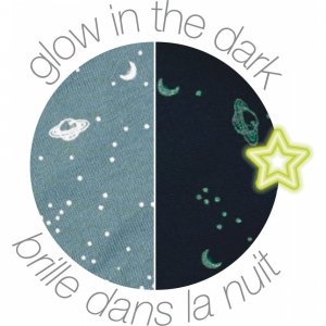 Maxi doudou lapidou phosphorescent glow avec motif imprimé vert de gris Nattou