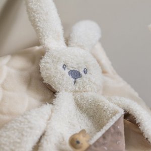 Doudou lapidou teddy triangle phosphorescent glow avec motif imprimé vanille 36 cm Nattou