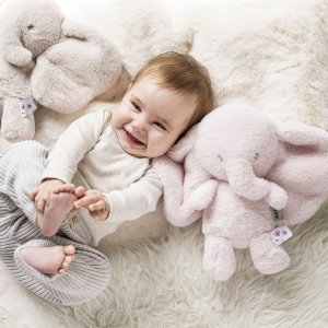 Peluche éléphant longs poils rose fanfan Nattou