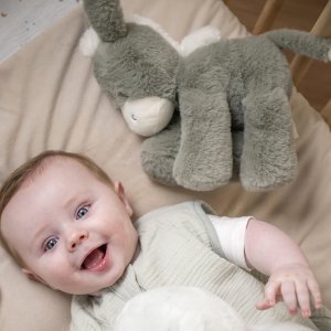 Peluche âne loulou vert foncé Nattou
