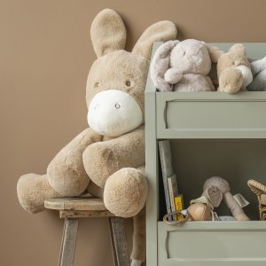 Maxi peluche âne caramel longs poils 60 cm Nattou