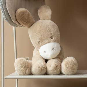 Maxi peluche âne caramel longs poils 60 cm Nattou