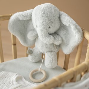 Peluche musicale éléphant loulou vert tilleul Nattou