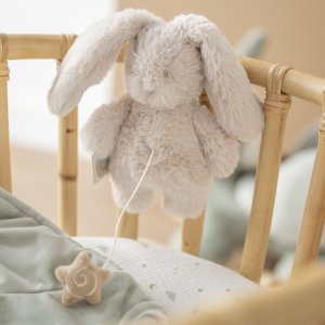 Mini peluche musicale lapin loulou 20 cm sable Nattou