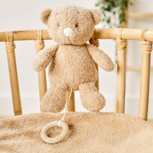 Peluche musical teddy bouclette ours caramel Nattou