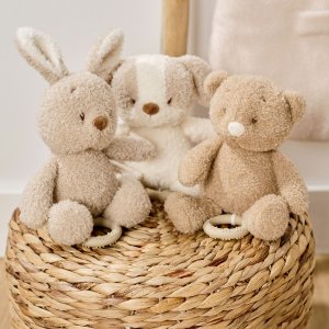 Peluche musical teddy bouclette lapin beige Nattou