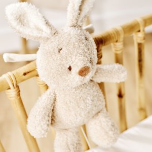 Peluche musical teddy bouclette lapin beige Nattou