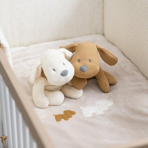 Peluche 28 cm charlie le chien jacquard caramel Nattou