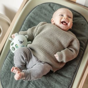 Hochet avec balle ours en slicone vert d'eau Nattou