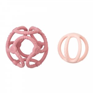 Set de 2 balles en silicone vieux rose Nattou