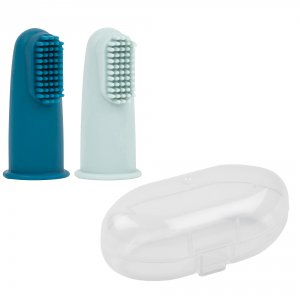 Lot de 2 brosses à dents silicone bleu Nattou