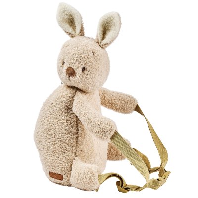 Sac à dos peluche lapin beige