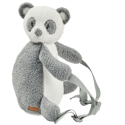 Sac à dos peluche panda gris
