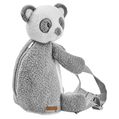 Sac à dos peluche panda gris