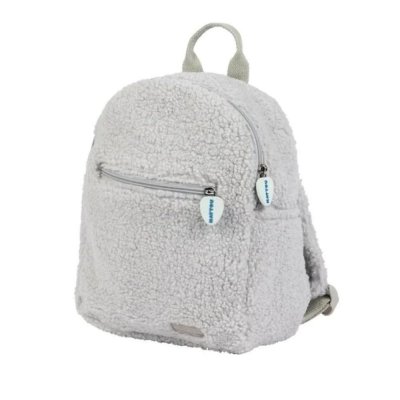 Sac à dos bouclette teddy gris