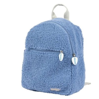 Sac à dos bouclette teddy bleu