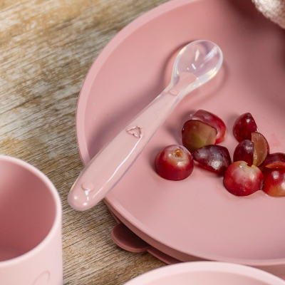 Set de 2 cuillères avec étui rose