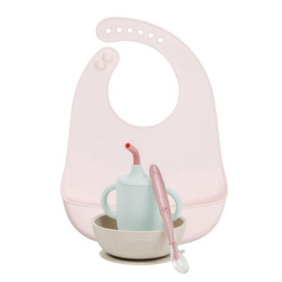 Coffret repas silicone rose