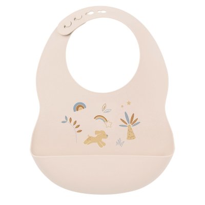 Bavoir en silicone beige