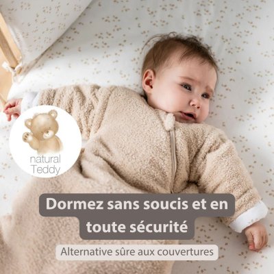 Gigoteuse hiver 0-6 mois manches détachable teddy bouclette beige