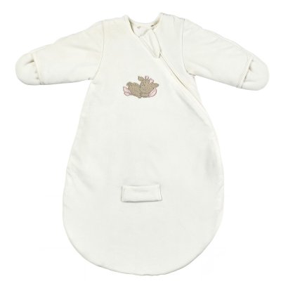 Gigoteuse hiver 0-6 mois manches fanfan velours blanc