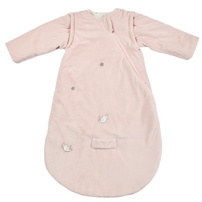 Gigoteuse hiver 0-6 mois manches détachable fanfan velours rose