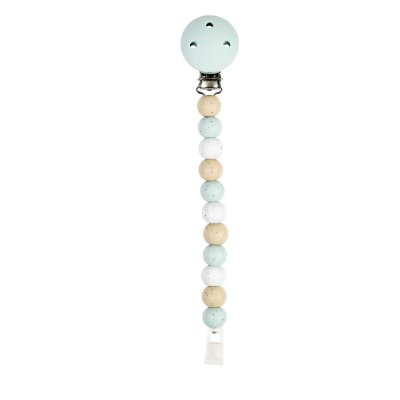 Attache sucette en silicone pointillé vert