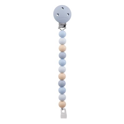 Attache tétine en silicone multicolore bleu