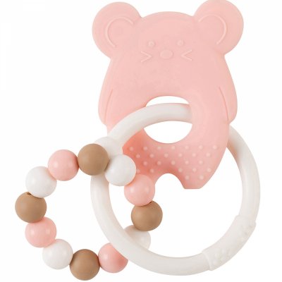 Anneau de dentition silicone souris rose