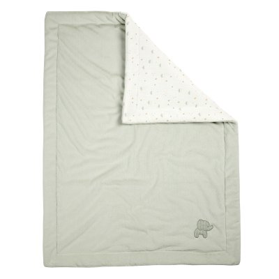 Couverture /plaid 75x100cm velours/ gaze coton vert tilleul