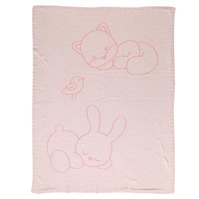 Couverture tricot jacquard 75x100cm alice et pomme