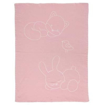 Couverture tricot jacquard 75x100cm alice et pomme