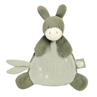 Mini doudou loulou âne vert fonce