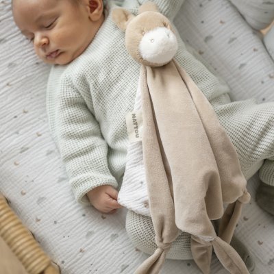 Maxi doudou loulou âne caramel