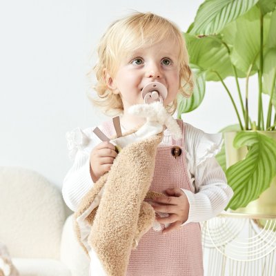 Maxi doudou ours bouclette caramel
