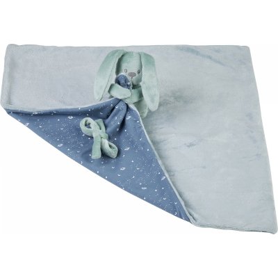 Doudou couverture lapin turquoise