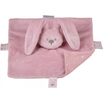 Doudou lapidou phosphorescent glow avec motif imprimé vieux rose 27 cm