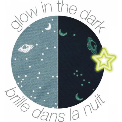 Maxi doudou lapidou phosphorescent glow avec motif imprimé vert de gris