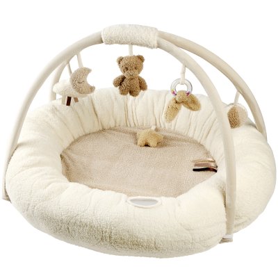 Tapis pouf avec arches dia teddy bouclette écru