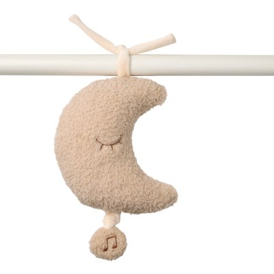 Mini peluche musicale lune bouclette beige