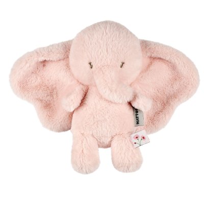 Peluche éléphant longs poils rose fanfan