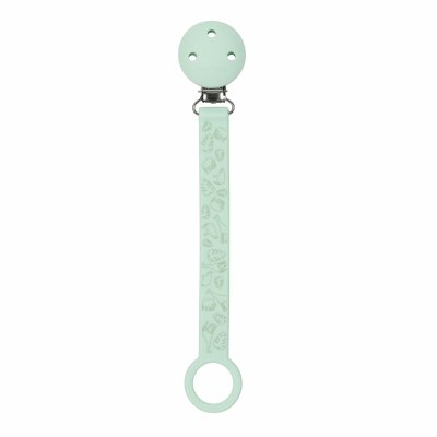 Attache sucette silicone vert menthe imprimé