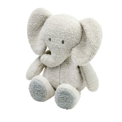 Peluche éléphant bouclette 30cm gris teddy bouclette