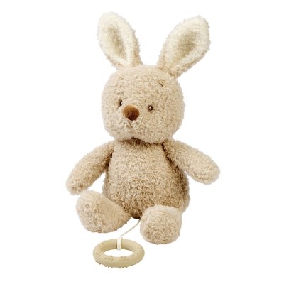 Peluche musical teddy bouclette lapin beige