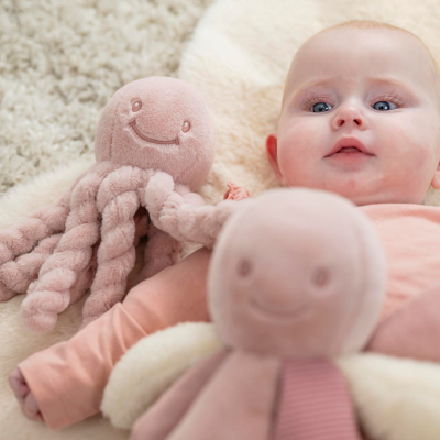 Peluche pieuvre toudous rose poudré